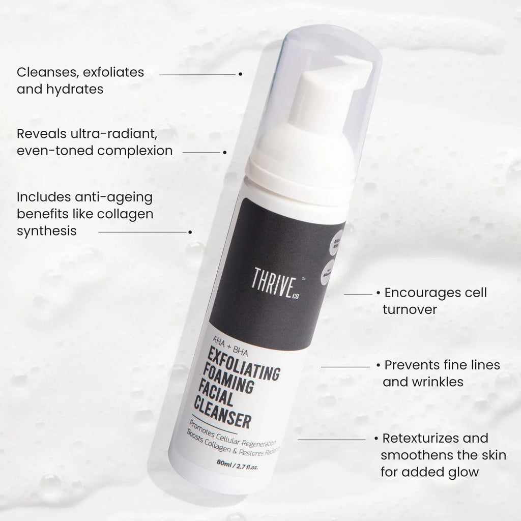 Thriveco Exfoliating Face Wash With Aha+Bha | 80 Ml | Gently Exfoliates Dull, Dead Sizekin For A Healthy, Radiant Complexion