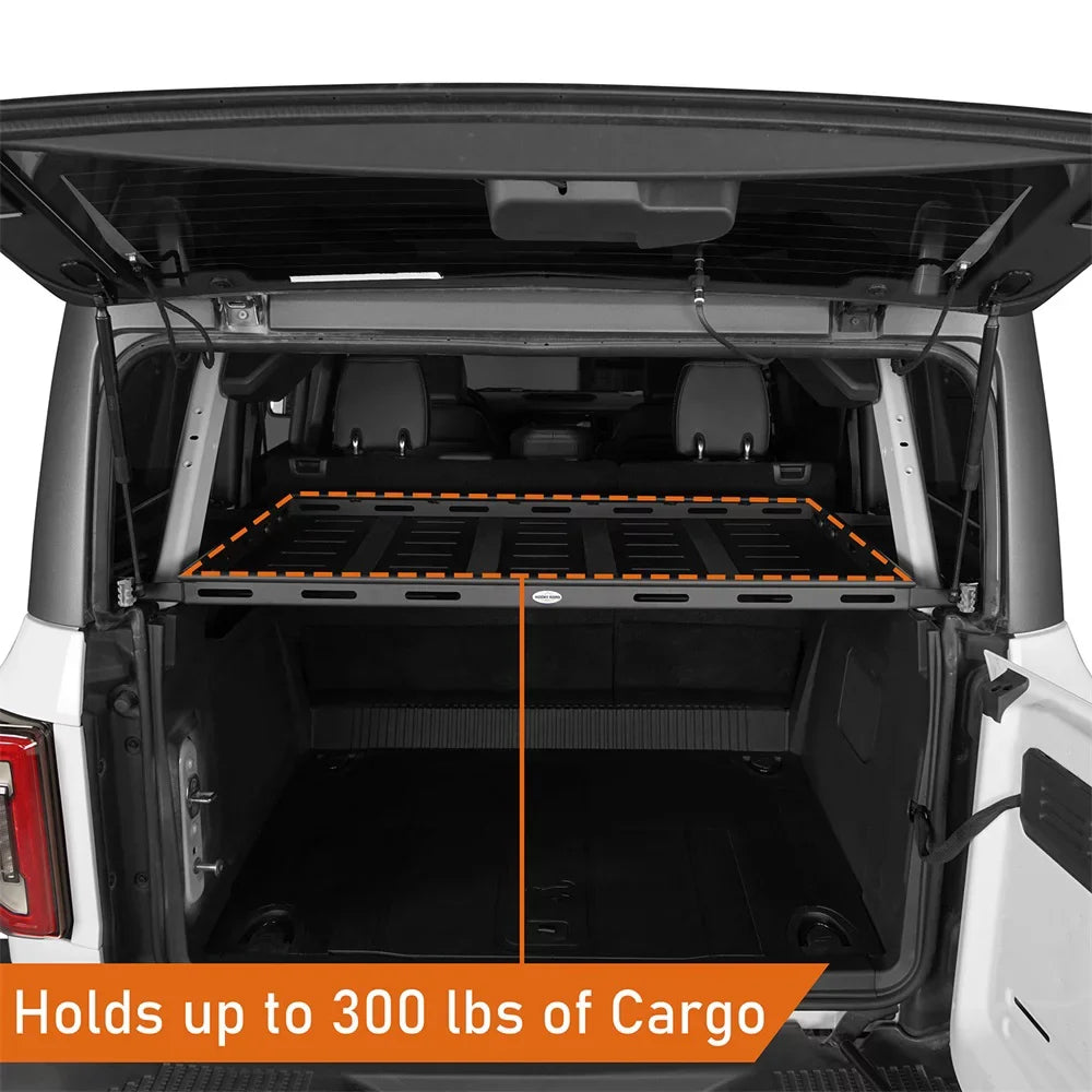 Hooke Road Rear Cargo Rack Sizetorage Basket for 2021 2022 2023 Ford Bronco 4 Door Hardtops