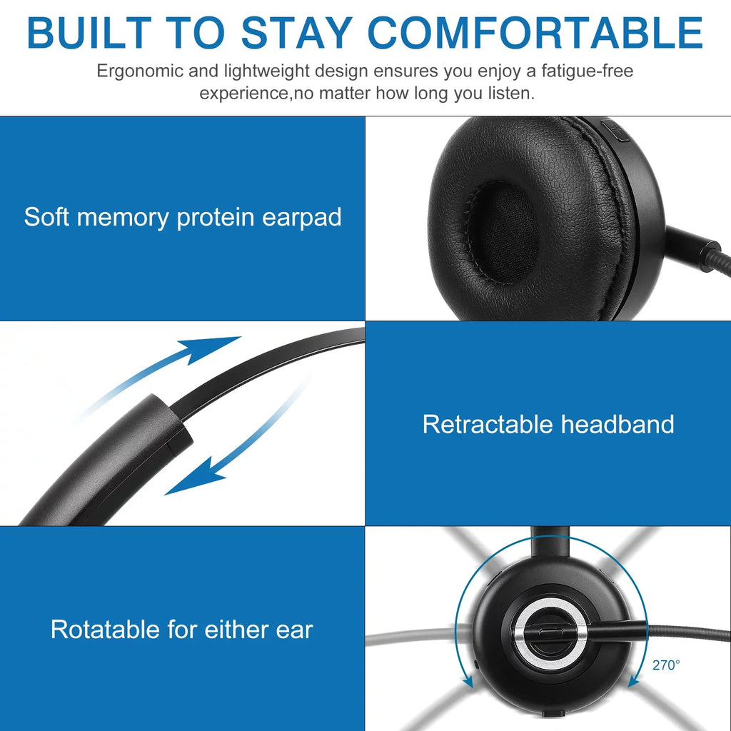 Cozy Bluetooth Headset, UX-M97 Wireless Headset with Microphone, Wireless Cell Phone Headset with Noise Isolation Mic Charging Base Mute Function for Lenovo Z5 With Charging Dock