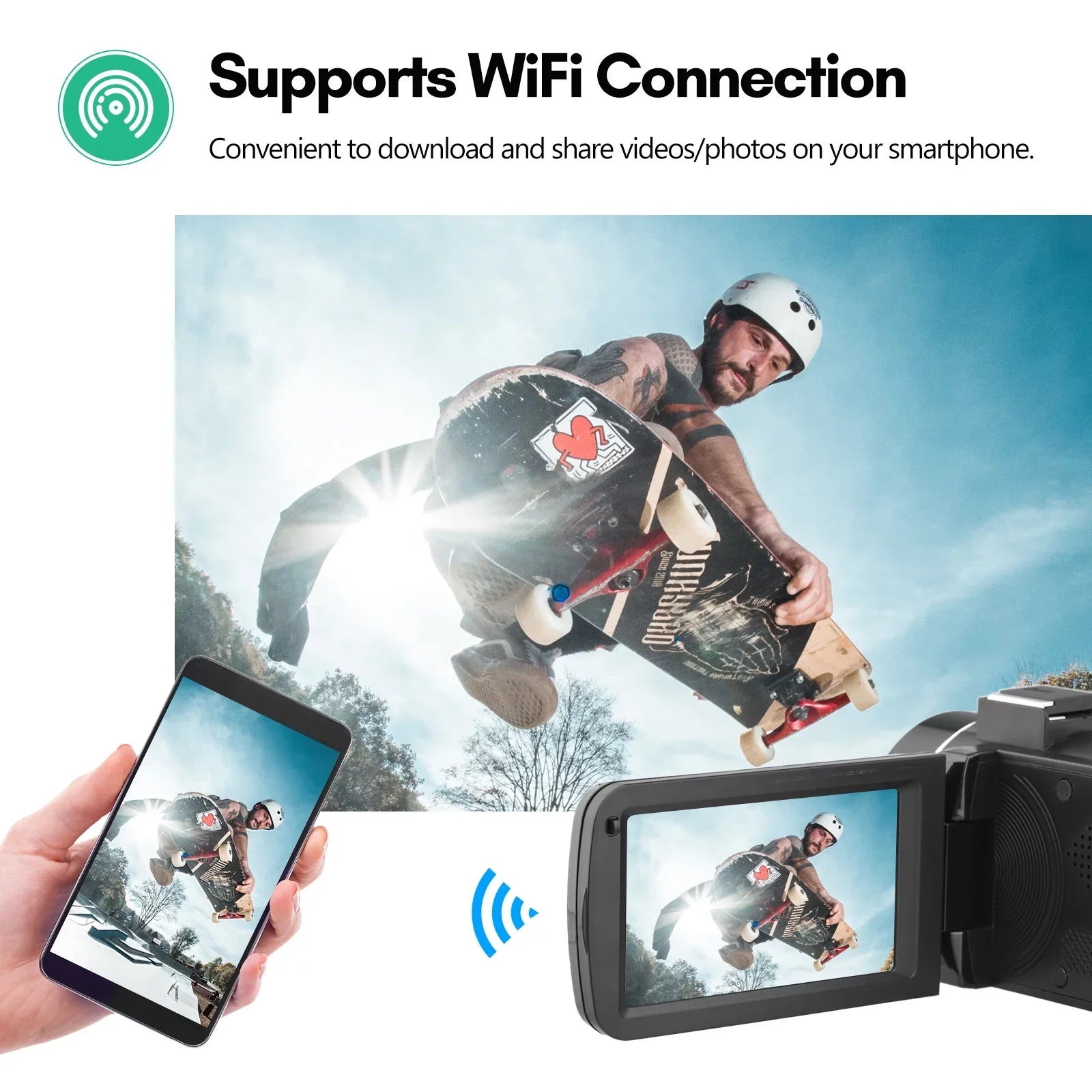 Andoer-2 Camcorder,IR Vision -shake Remote + Carry 4K Video 18X 3.0 Inch + Remote + DV 56MP 18X 2pcs Batteries + Batteries + Remote Video Camera WiFi -shake 2pcs Batteries WiFi DV 56MP 3.0 Inch IPSize