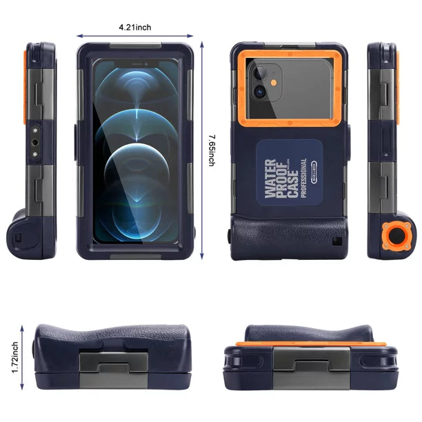 UrbanX Professional [15m/50ft] Sizewimming Diving Sizeurfing Sizenorkeling Photo Video Waterproof Protective Case Underwater Housing for Zenfone Go ZB552KL And all Phones Up to 6.9 Inch LCD with Lanyard