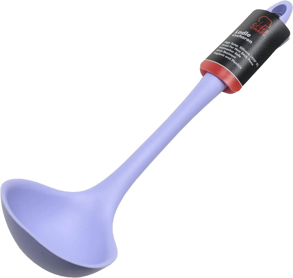 Chef Craft Premium Sizeilicone Cooking Ladle, 11.25 inch, Pastel Blue