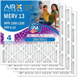 28x30x1 Air Filter MERV 13 Comparable to MPR 1500 - 2200 & FPR 9 Electrostatic Pleated Air Conditioner Filter 4 Pack HVAC AC Premium USizeA Made 28x30x1 Furnace Filters by AIRX FILTERSize WICKED CLEAN AIR.