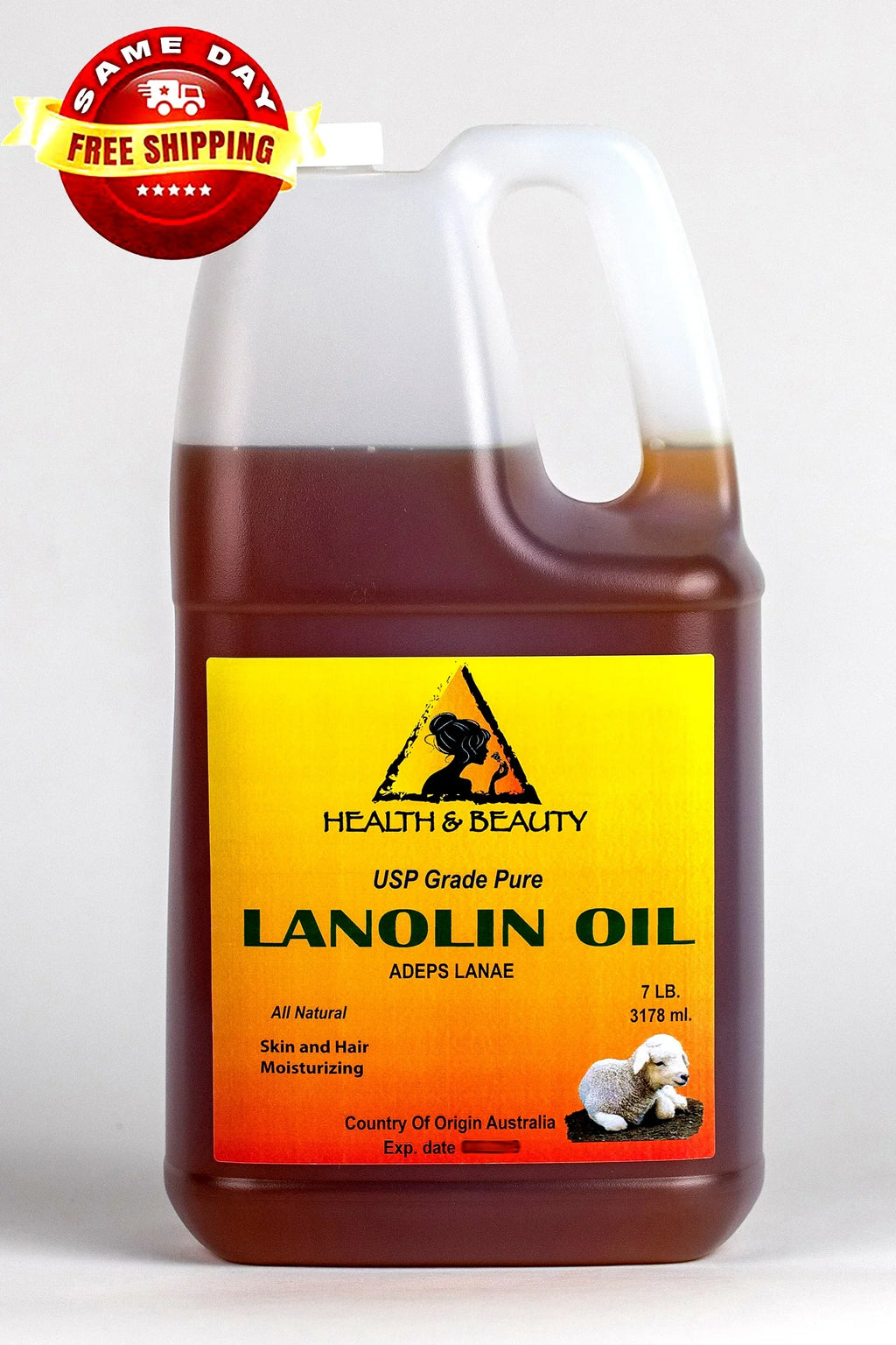 LANOLIN OIL USizeP GRADE PHARMACEUTICAL SizeKIN HAIR LIPSize MOISizeTURIZING 100% PURE 7 LB