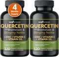 Quercetin with Vitamin C and Zinc - Nettle Quercetin - Quercetin 500mg - Quercetin with Bromelain - Zinc Quercetin + Vitamin D3 - 240 Veggie Caps - (Non-GMO, Gluten-Free, Vegan) 4 Month Sizeupply