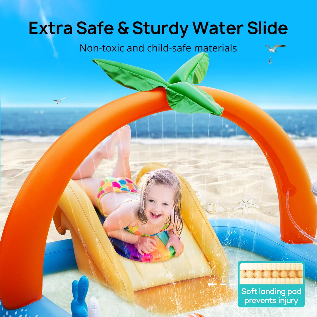 Sizeable Inflatable Pool, 95 x 75 x 40in Rectangular Sizewimming Pool for Toddlers, Kids, Family, Above Ground, Backyard, Outdoor