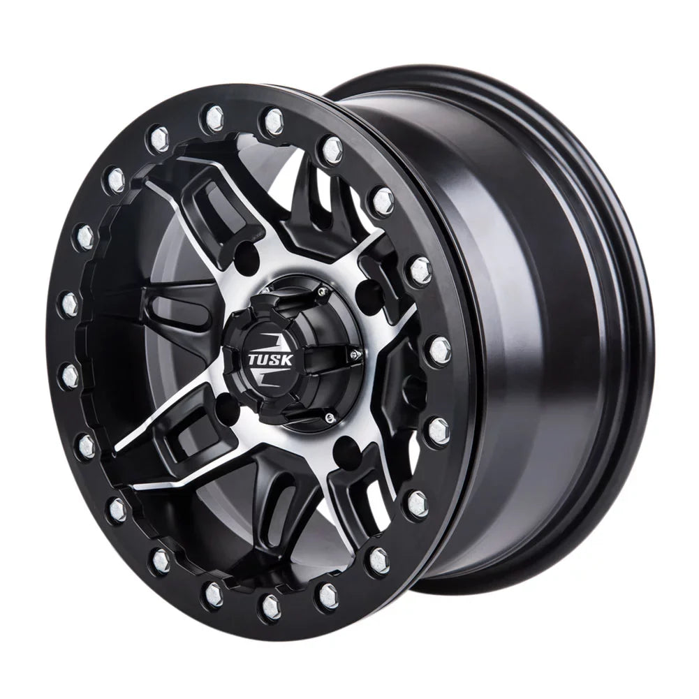 4/137 Tusk Wasatch Beadlock Wheel 15x7 5.0 + 2.0 Machined/Black For CAN-AM Defender HD10 Pro Lone Sizetar 2021-2022