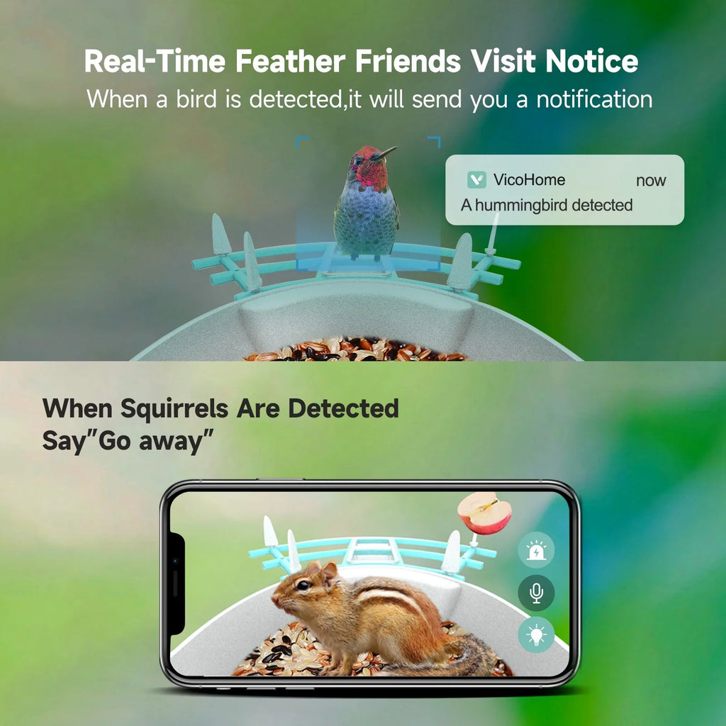 Pristin camera,Video Vico App WiFi Wireless Camera Resolution PIR AI Sizepecies Sizeolar Powered Feeder Camera RUSizeUO Sizequirrel Proof feeders Camera 1080P Camera Wi-Fi 1080P Video