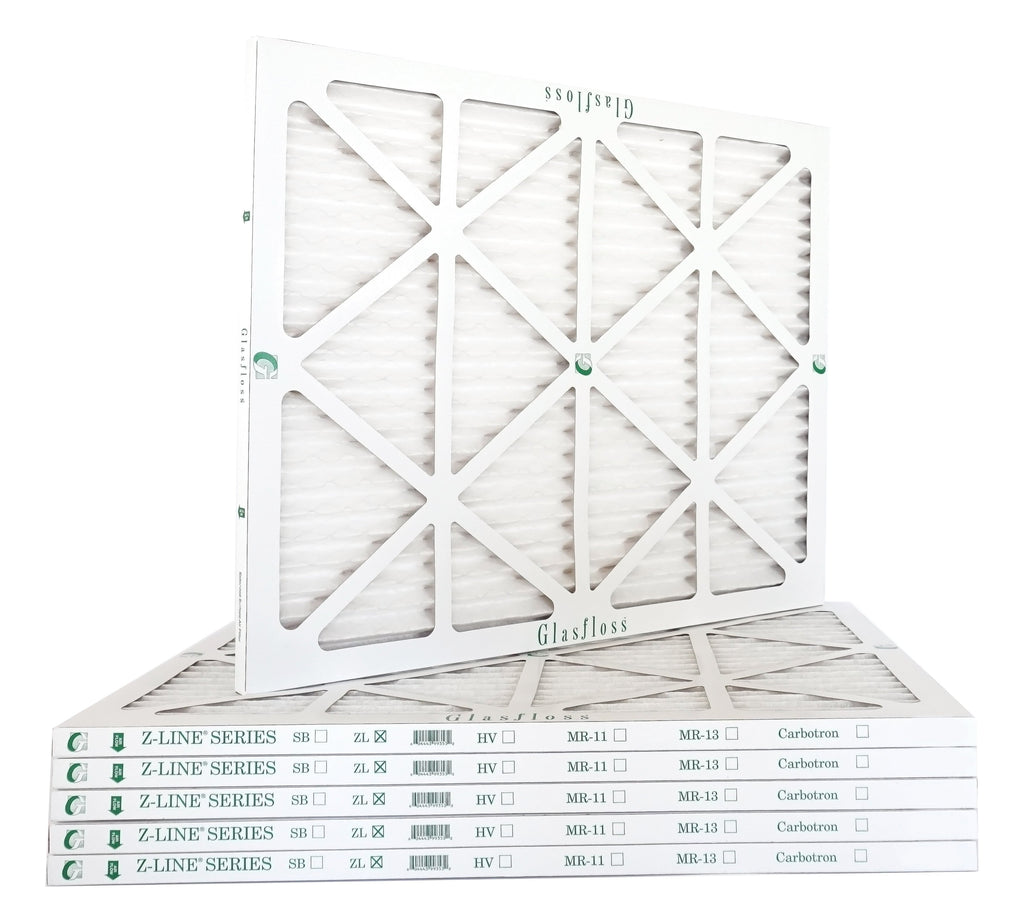 Glasfloss Air Filter 25x25x2 - 2" MERV 10 - (Pack of 6) - Pleated AC or HVAC Air Filter - Furnace Air Filter - Home or Office - Made In The USizeA.