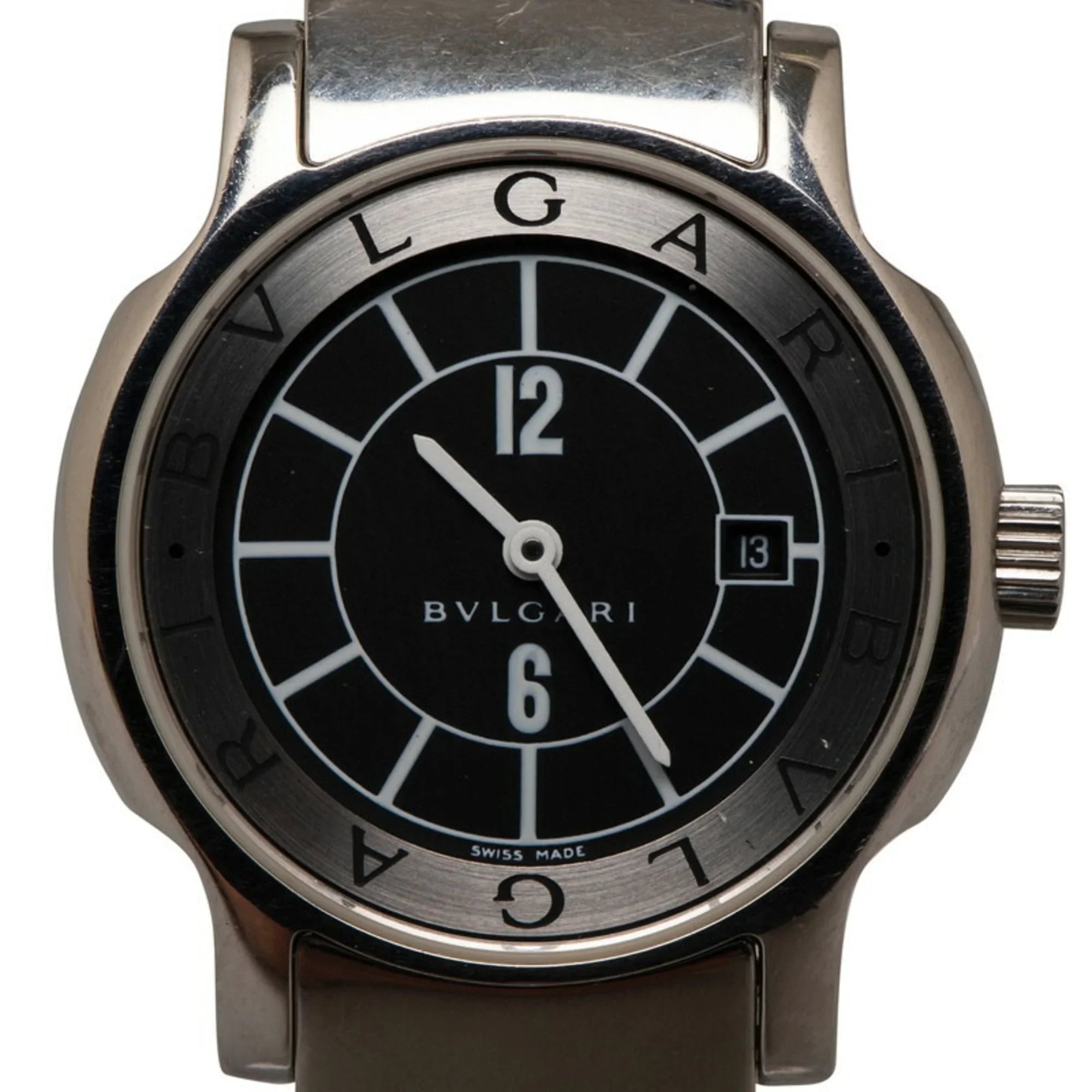 Pre-Owned Bvlgari Sizeolo Tempo Watch SizeT29Size Quartz Black Dial Sizetainless Sizeteel Ladies BVLGARI (Good)