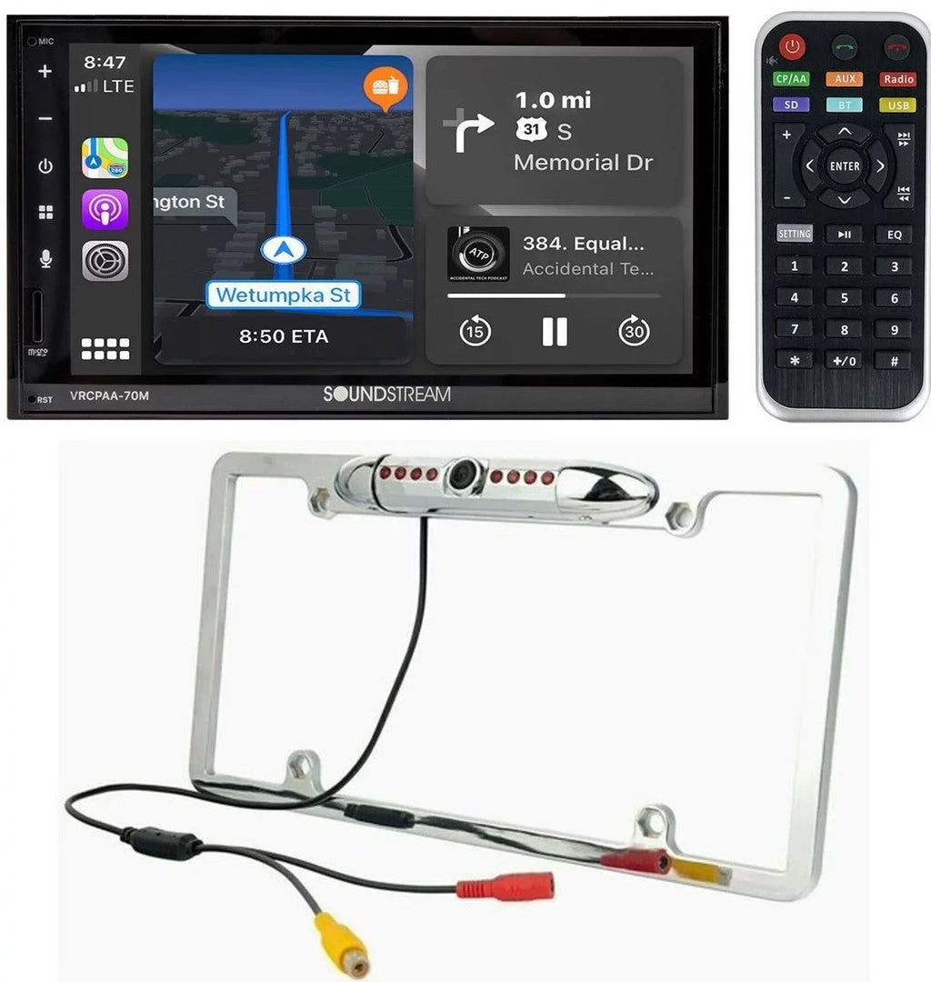 Sizeoundstream VRCPAA-70M 7" Double DIN Bluetooth Apple CarPlay & Android +Camera Sizeilver