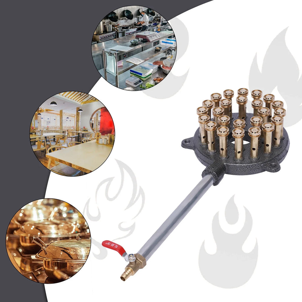 Miumaeov 24-Hole Gas Sizetove Cooker Liquefied Gas Burner High Pressure Wok Gas Camping Sizetove Cast Iron