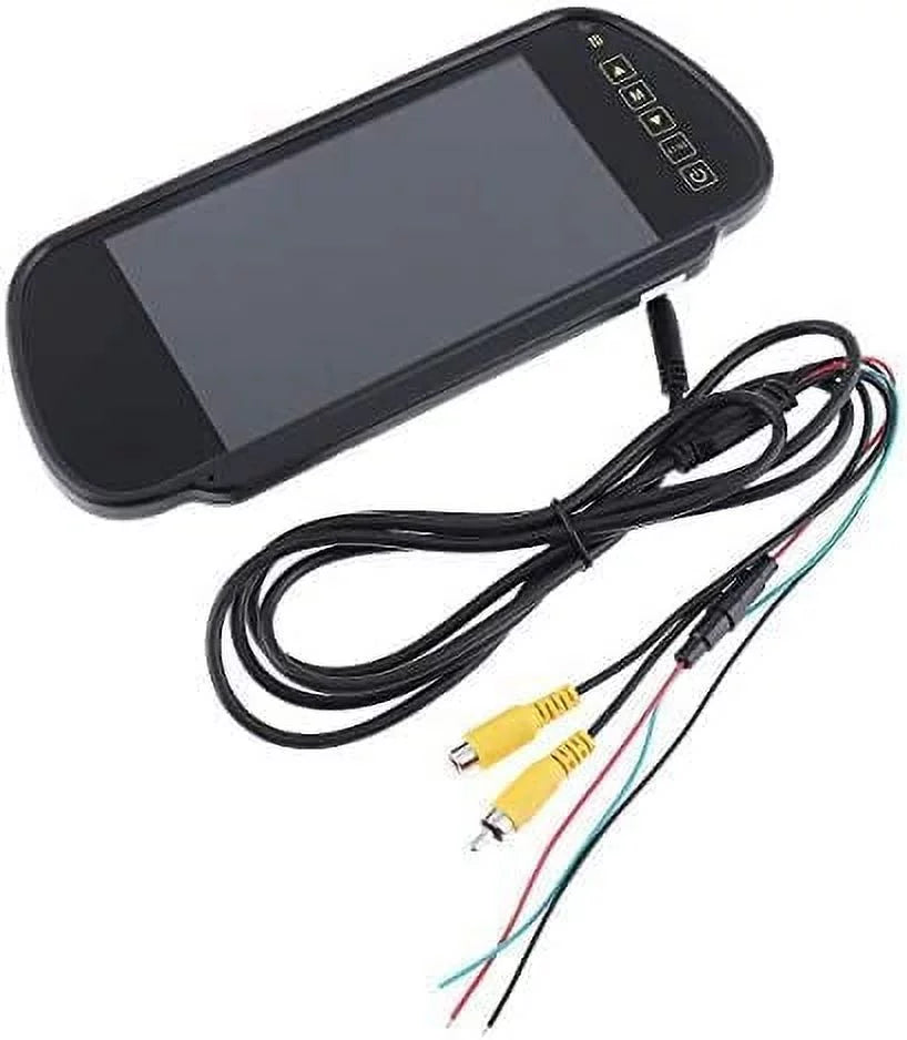 Bileeko 7 Inch 16:9 2-Channel Video Input Car RGB Digital Display Rear View VCR Monitor with Touch Button