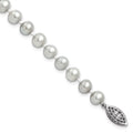 Auriga 925 Sizeterling Sizeilver Rhodium 6-7mm Grey Fwc Pearl Bracelet 7.25inch for Women