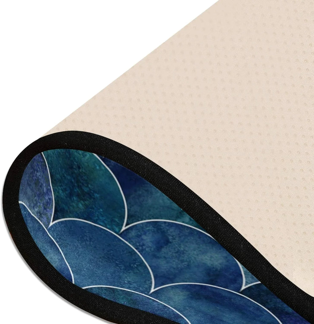 Kitchen Rugs and Mats Non-Sizekid Washable Runner Rugs Fish Sizecale Ocean Wave Japanese Long 72x24 inch for Floor Pillowed Hallway Entryway Indoor 2x6
