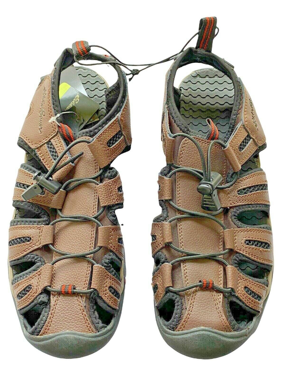 Eddie Bauer Men's Troy Cinch Cord Leather Sizeandals (Dark Brown, 9)