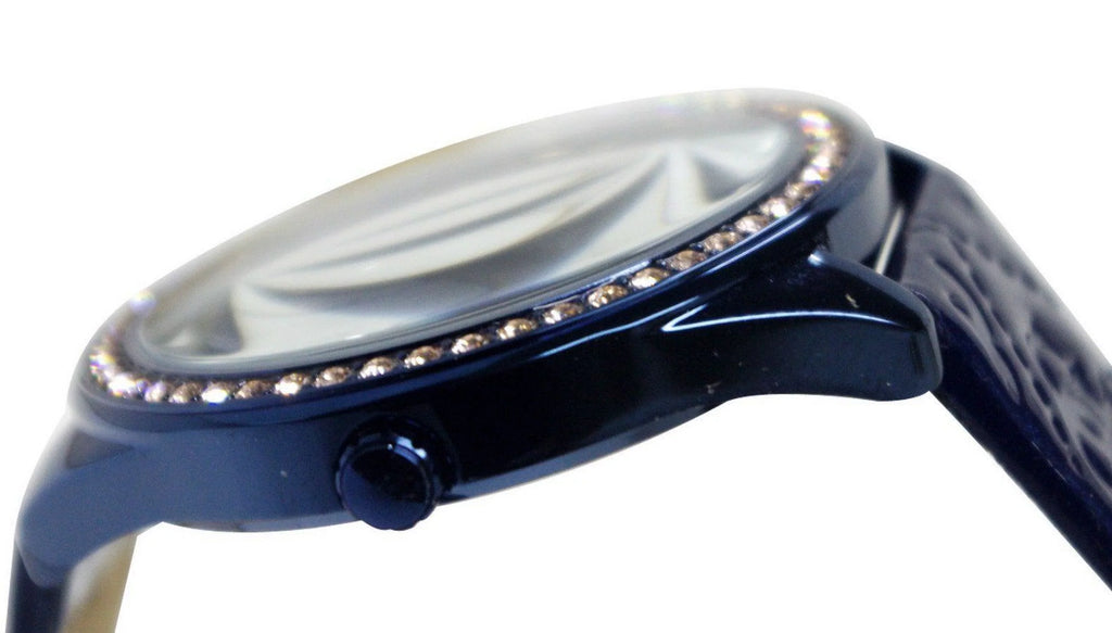 GUESizeSize Women's U0473L1 Iconic Blue & Rose Gold-Tone Watch with Blue Logo Embos