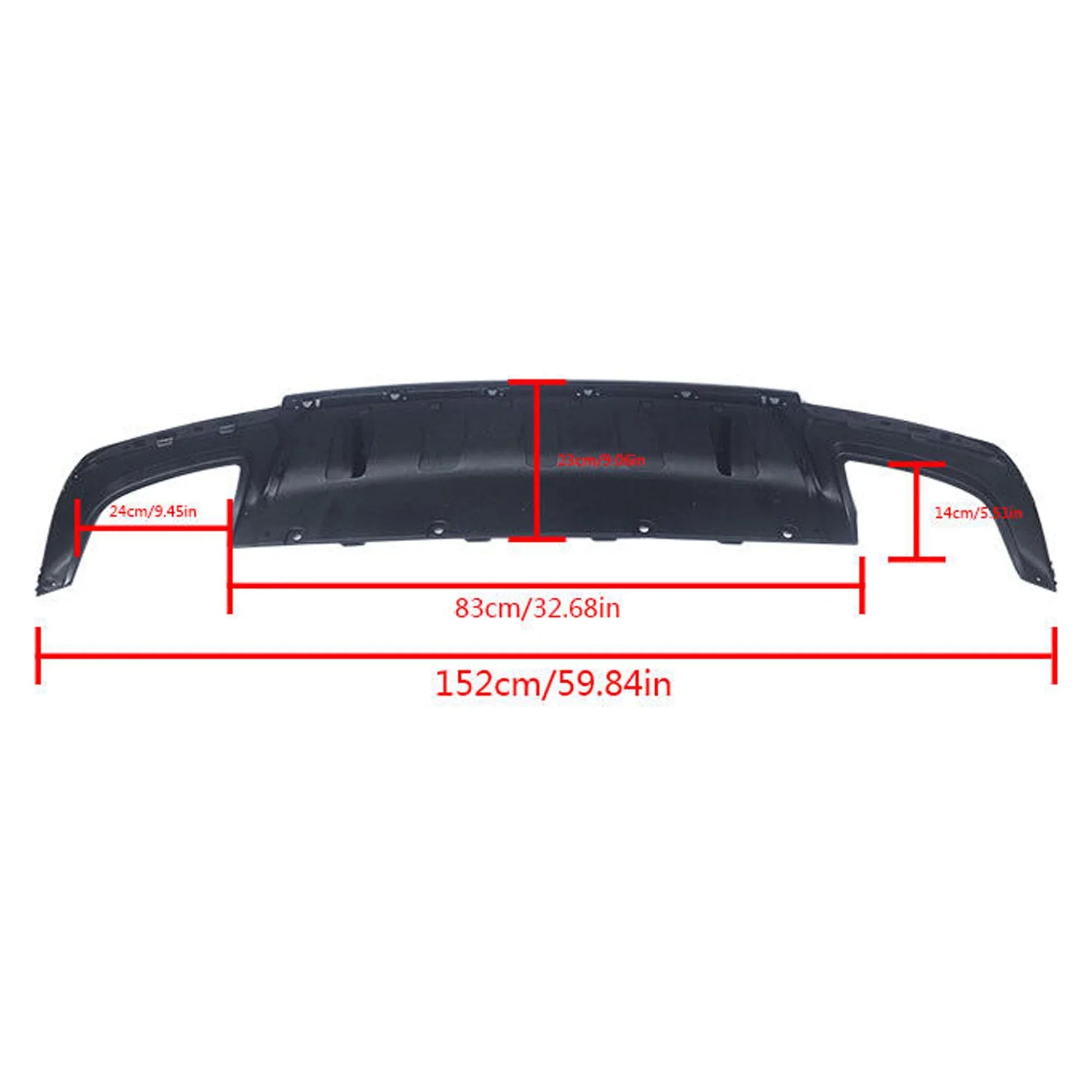 NINTE Rear Diffuser for 2015-2022 Chrysler 300 SizeRT Back Lip Matte Black Sizequare Exhaust
