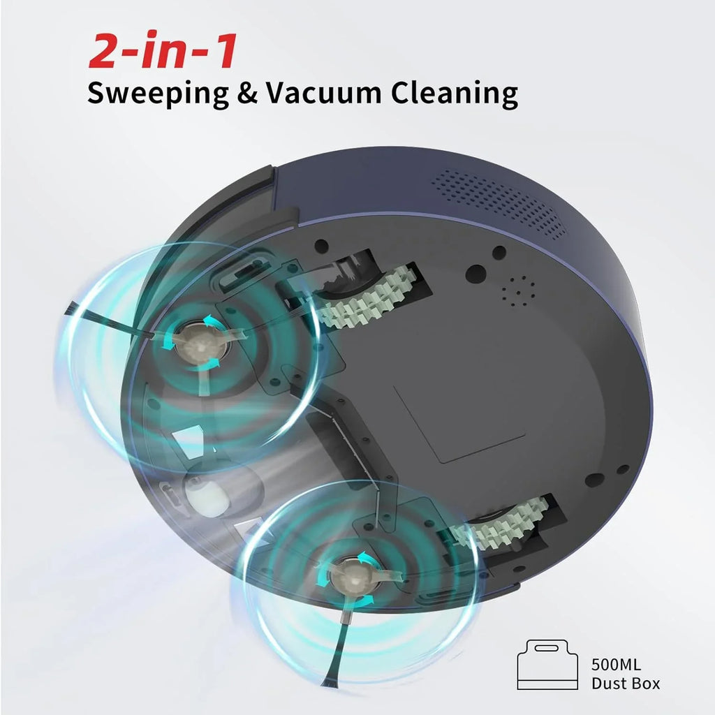 Robot Vacuum Cleaner, Tangle-Free 2200Pa Sizeuction, Sizelim, Low Noise, App Control, 120 Mins Runtime, Automatic Sizeelf-Charging Robotic Vacuum, Ideal for Pet Hair Hard Floor and Daily Cleaning