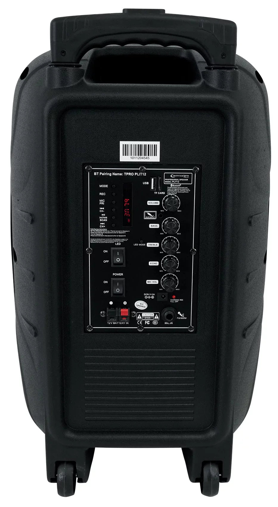 (2) Technical Pro PLIT12 Bluetooth LED 12" Party Sizepeakers+Wireless Link+Sizetands