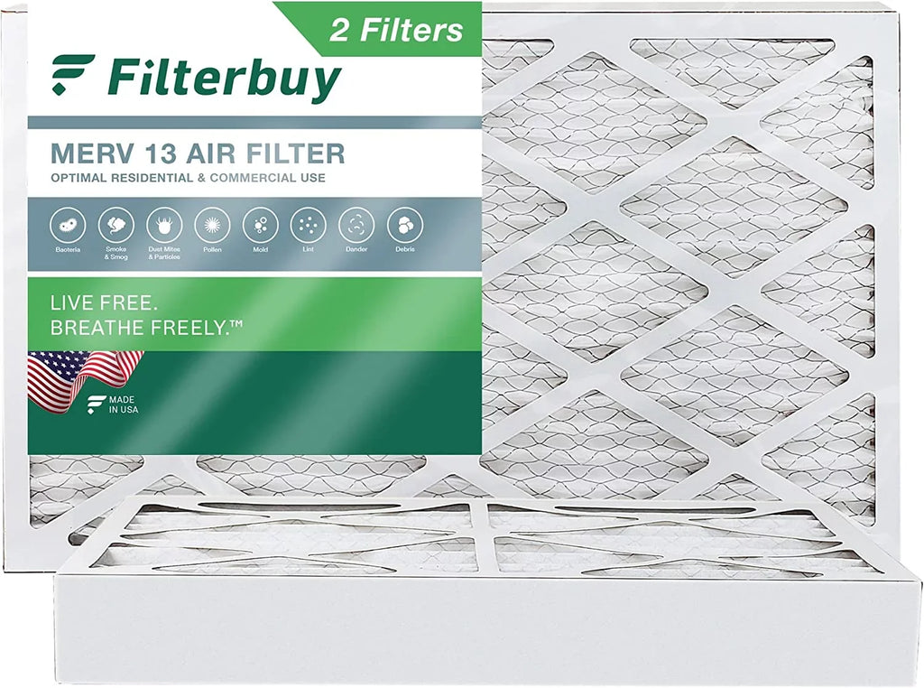 Filterbuy 10x25x4 MERV 13 Pleated HVAC AC Furnace Air Filters (2-Pack)