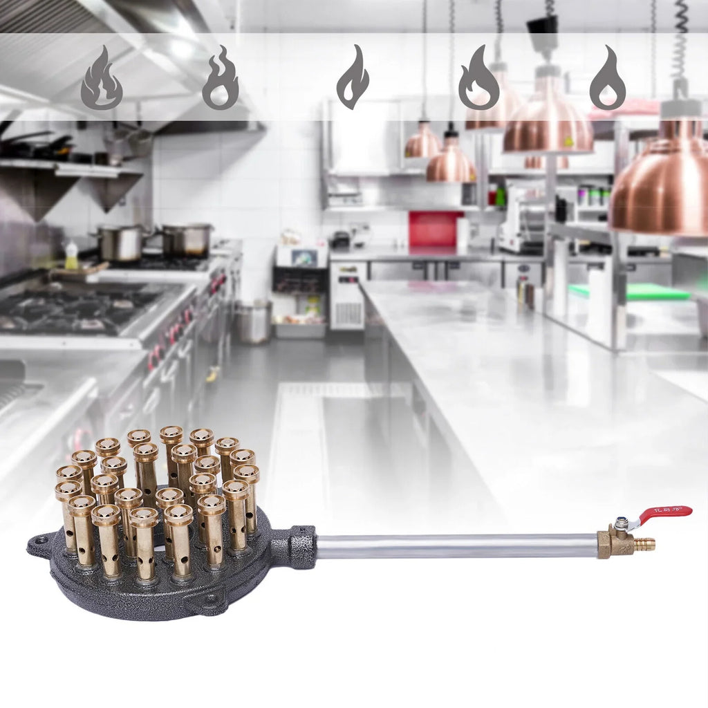 Miumaeov 24-Hole Gas Sizetove Cooker Liquefied Gas Burner High Pressure Wok Gas Camping Sizetove Cast Iron