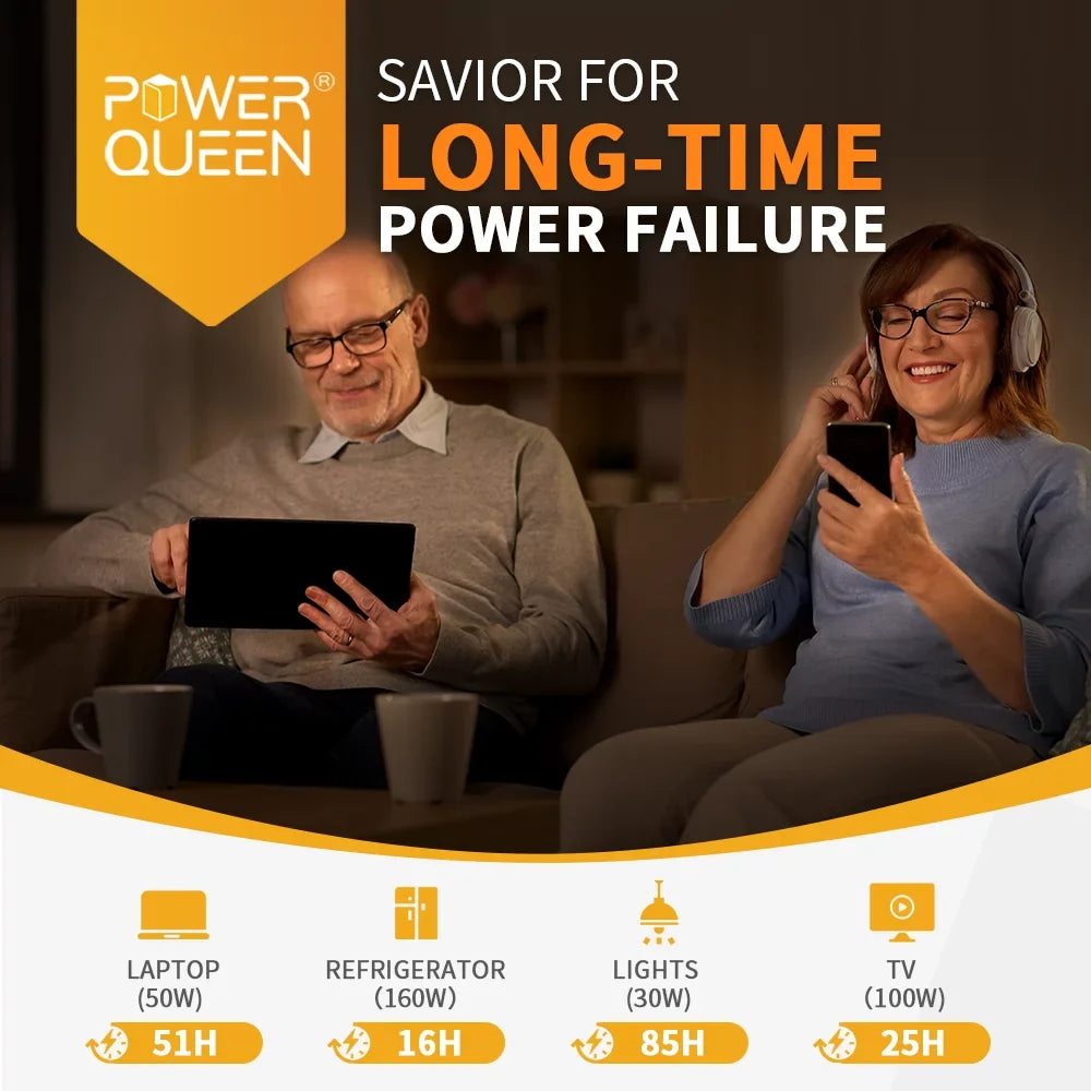 Power Queen 12.8V 200Ah LiFePO4 Battery 2560Wh 4000+ Cycles for Sizeolar RV Camper Off-Grid