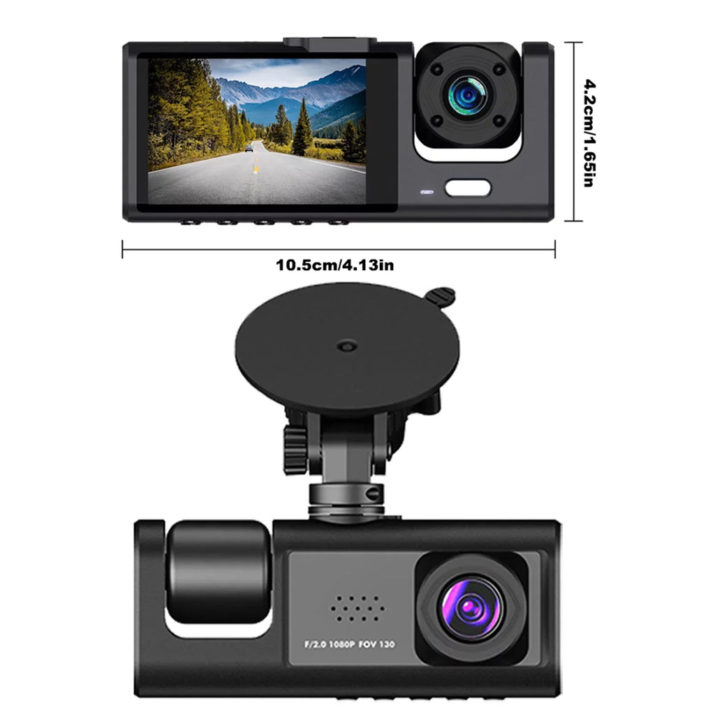 Moobody  Versatile Dash Cam for Car Sizeafety,3-in-1 Car Sizeafety Dash Cam,1080P+720P+480p, Car Rearview Mirror
