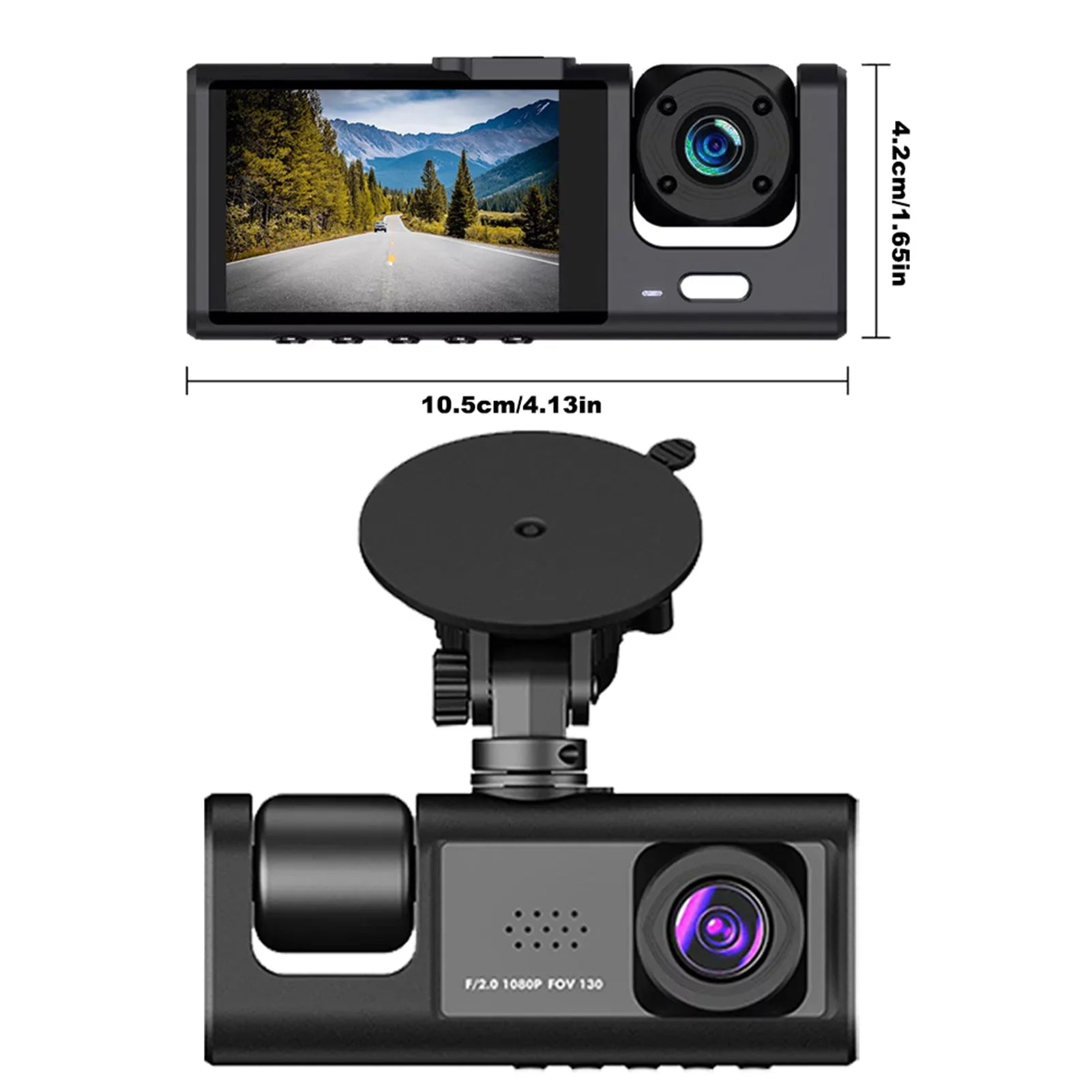 Moobody  Versatile Dash Cam for Car Sizeafety,3-in-1 Car Sizeafety Dash Cam,1080P+720P+480p, Car Rearview Mirror