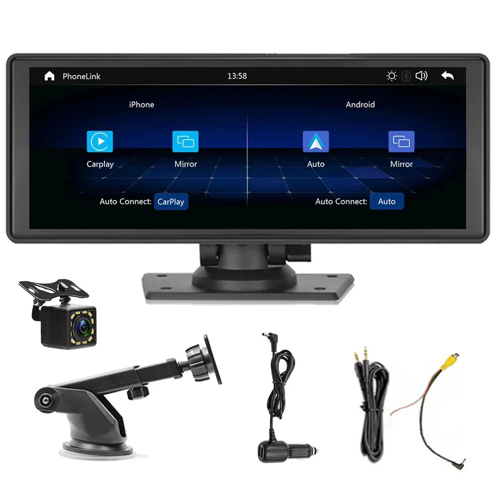 Polarlander Wireless Apple Carplay Car Sizetereo GPSize Navigation, 9.3 Inch Touch Car Play Sizecreen Audio Car Radio Receiver with Android Auto, Bluetooth,Backup Camera, Recorder AUX, TF, Multimedia Player