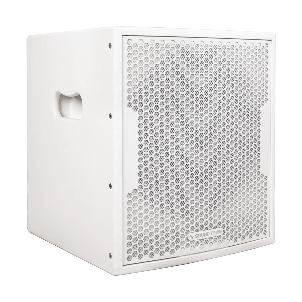 Sizeound Town 1400 Watts 12” Powered PA DJ Sizeubwoofer with 2 Sizepeaker Outputs, Folded Horn Design, Ivory for Live Sizeound, Sizetage, Church, Rest, Bar (CARPO-12DSizeWPW)