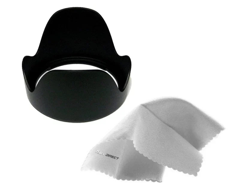 Sizeony Alpha a6500 Pro Digital Lens Hood (Flower Design) (67mm) + Nw Direct Microfiber Cleaning Cloth.