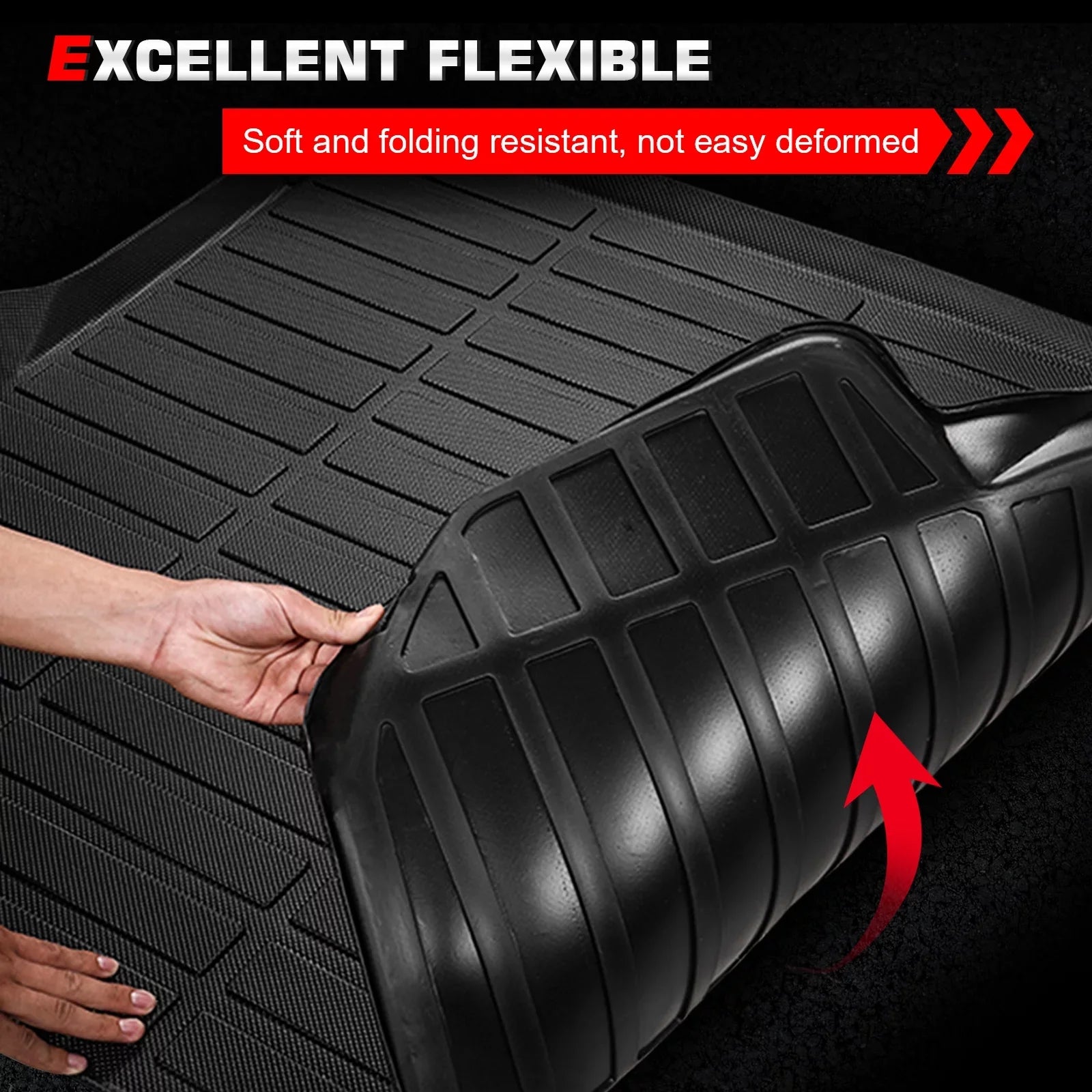 Ikon Motorsports Trunk Mat Compatible With 2023-2024 Honda HR-V, Black 3D Molded Car Rear Carpets Liner Protection TPE Thermo Plastic Elastomer All Weather Boot Tray Cover Protector Pad