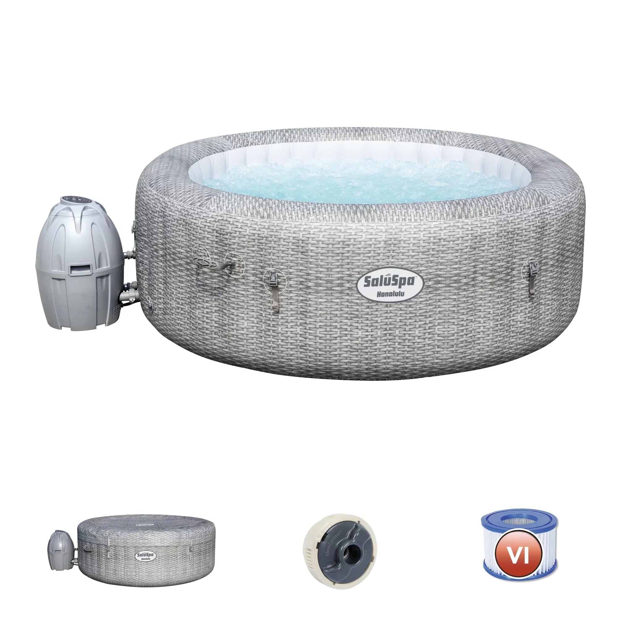 Bestway SizealuSizepa AirJet Inflatable Hot Tub and Intex PureSizepa Removable Sizeeat