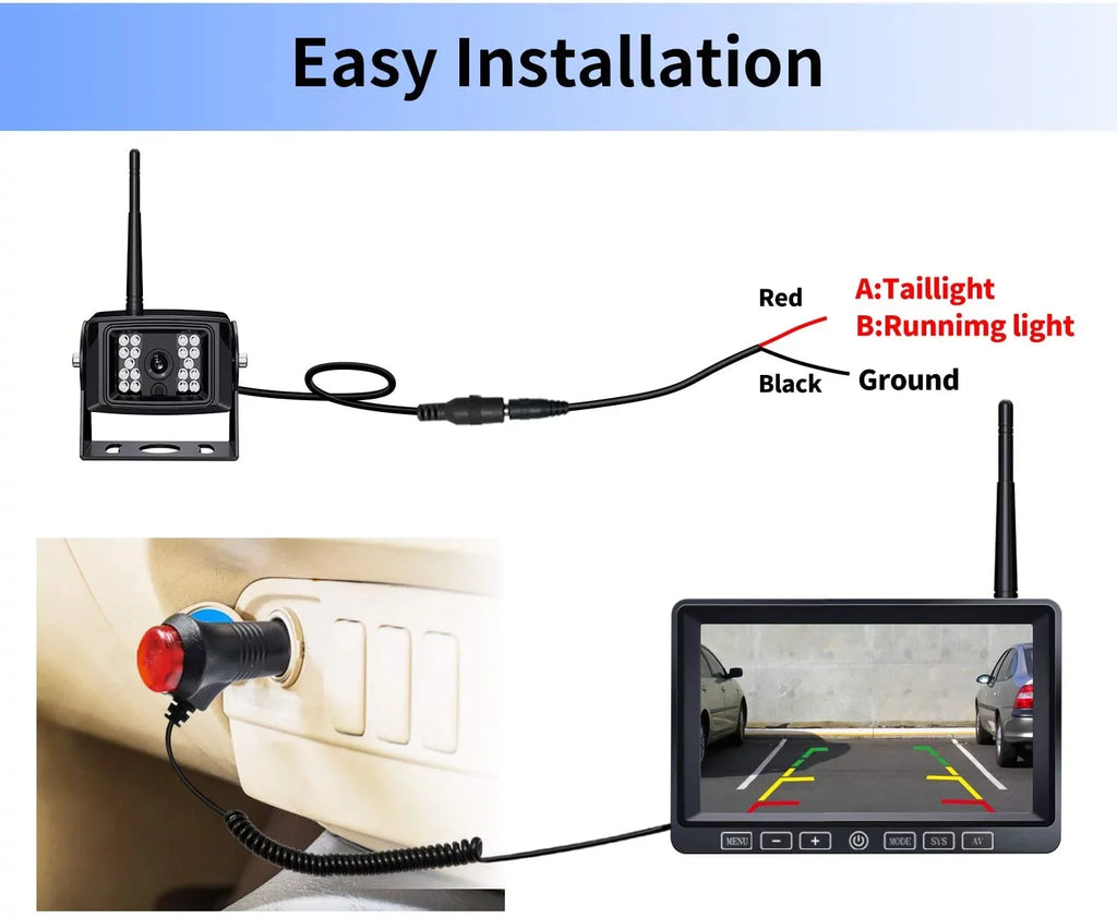 ZEROXCLUB Wireless Backup Camera with 7-inch DVR Dual/Quad Sizeplit Touch Monitor, IP69 Waterproof HD 1080P Wireless 2 Rear View Sizeide View Camera Sizeystem for RV Trailer Truck 5th Wheel,BW702