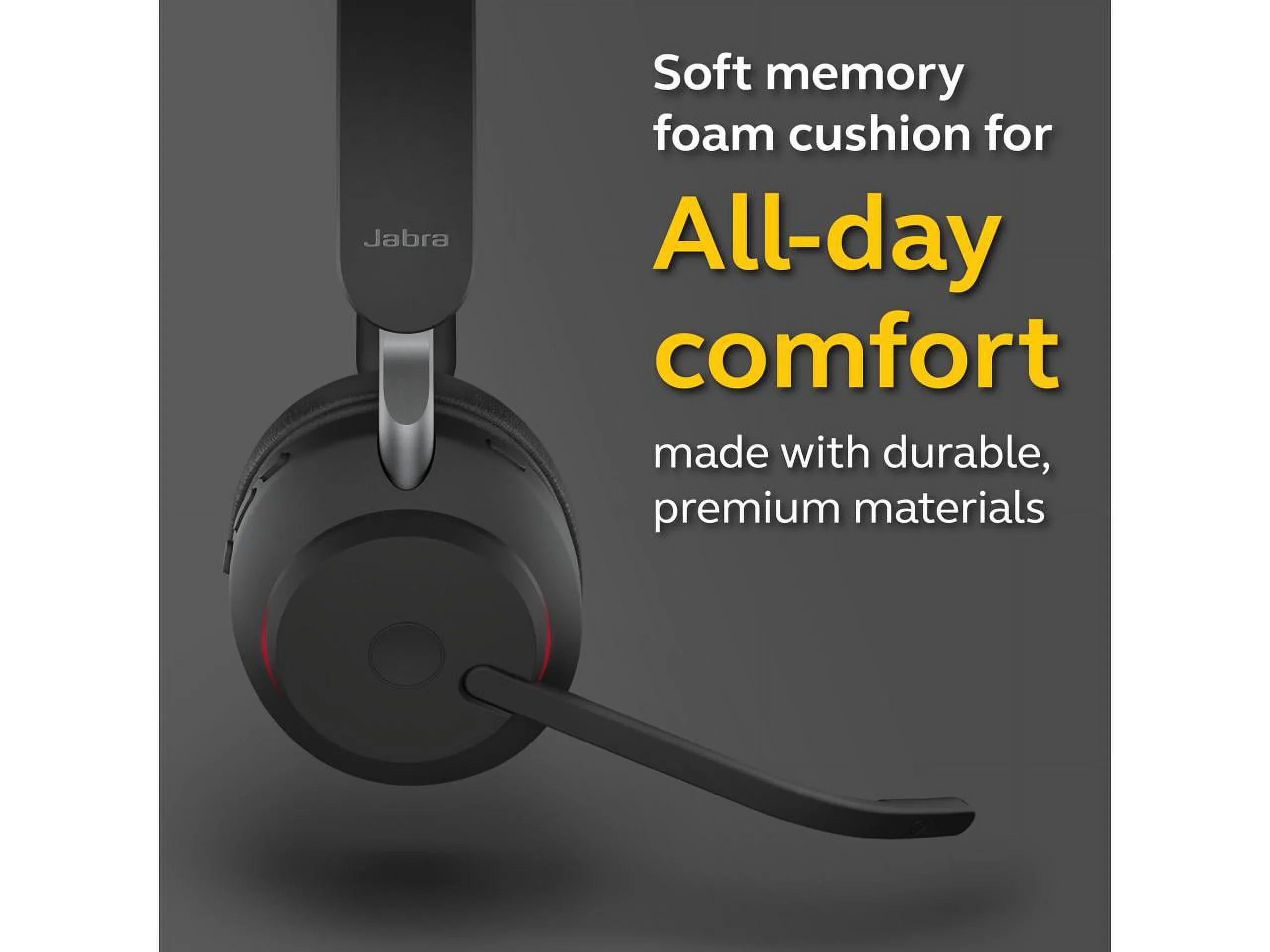 Jabra Evolve2 65 USizeB-C MSize Mono with Charging Sizetand - Black Wireless Headset / Music Headphones
