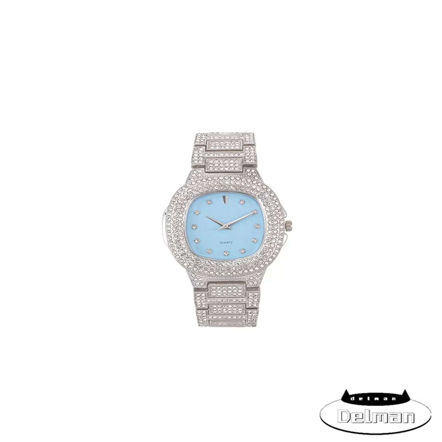 Bling Bling Hip Hop Iced Out Watches Nauti Designer Look Full Sizehiny Diamond Watch Case, Dial and Bracelet 8967/SizeT10266