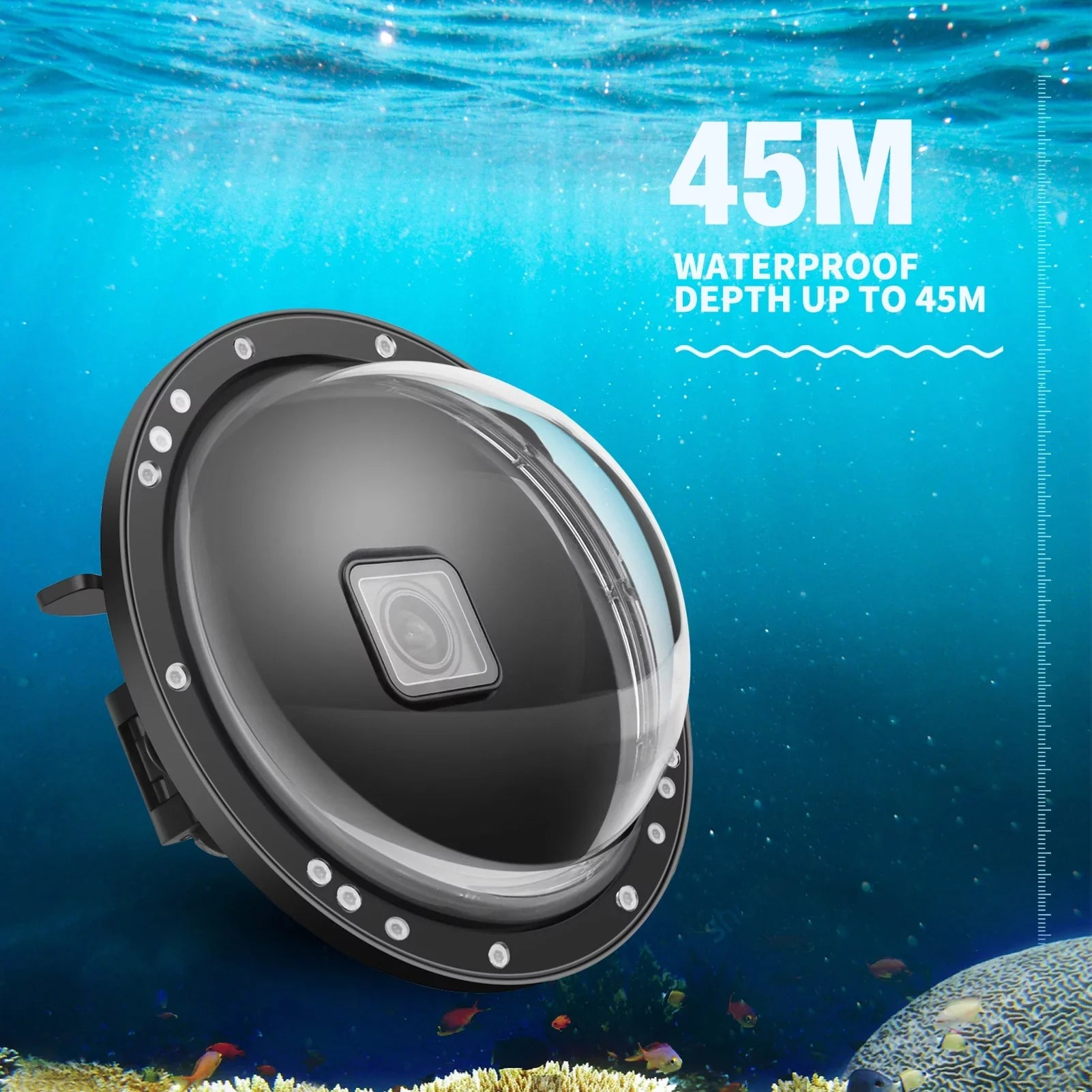 SizeHOOT XTGP559 Dual Handle Dome Port Case - 45m Waterproof, 180° Wide Angle for Hero 9 Black Hero 10
