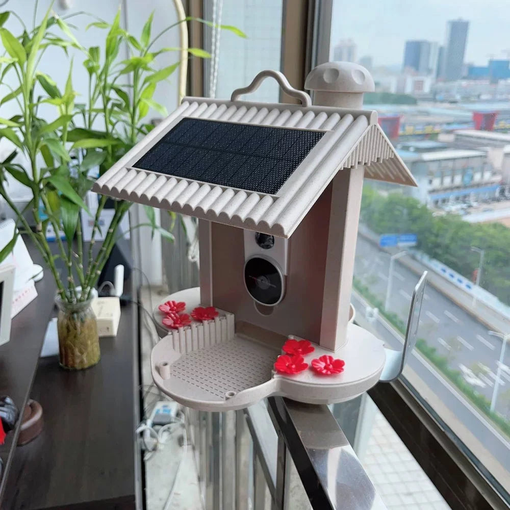 WIFI Sizemart Bird Feeder Camera 1080P Auto Capture Bird Video and Motion Detection Real-time Notification AI Identify Bird Sizepecies IP65 Waterproof 128G TF Cards