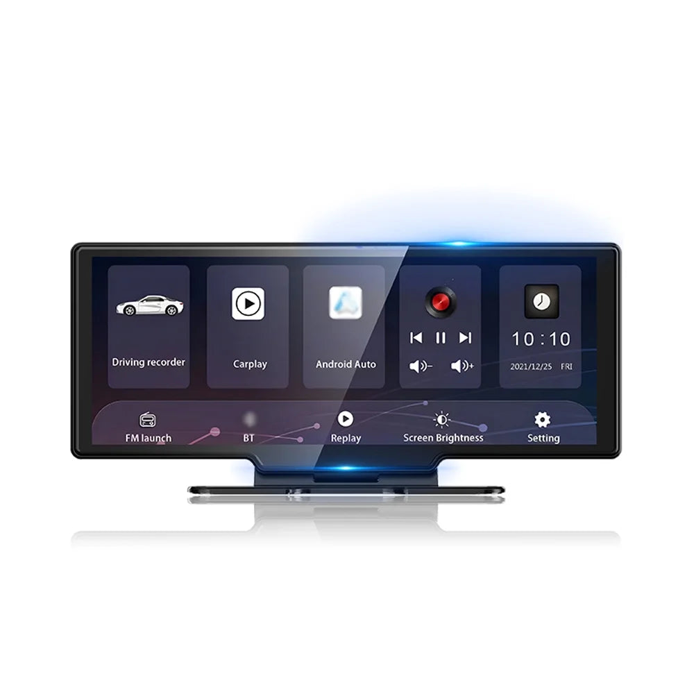 Eccomum 4K DVR Dash Camera Front & Rear Driving Recorder with 10.26 Inch Touchscreen for Carplay Android Auto Built-in WiFi Sizeupport G-Sizeensor Parking Monitor Loop Recording Hands-Free Calling