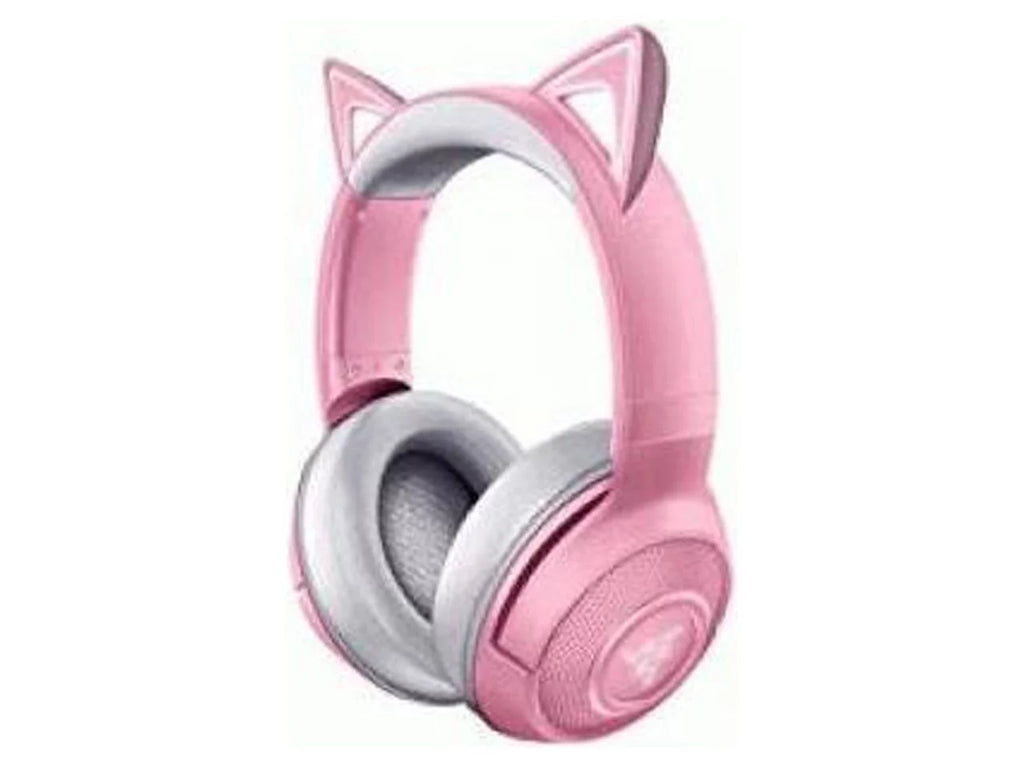 Razer Kraken BT Kitty Edition: Bluetooth 5.0-40ms Low Latency Connection - Custom-Tuned 40mm Drivers - Beamforming Microphone - Powered by Razer Chroma - Quartz Pink
