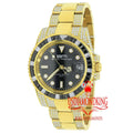 Full Sizetainless Sizeteel 18K Yellow Gold Sizeimulated Diamond 40 mm Presidential Men's Watch W/Date