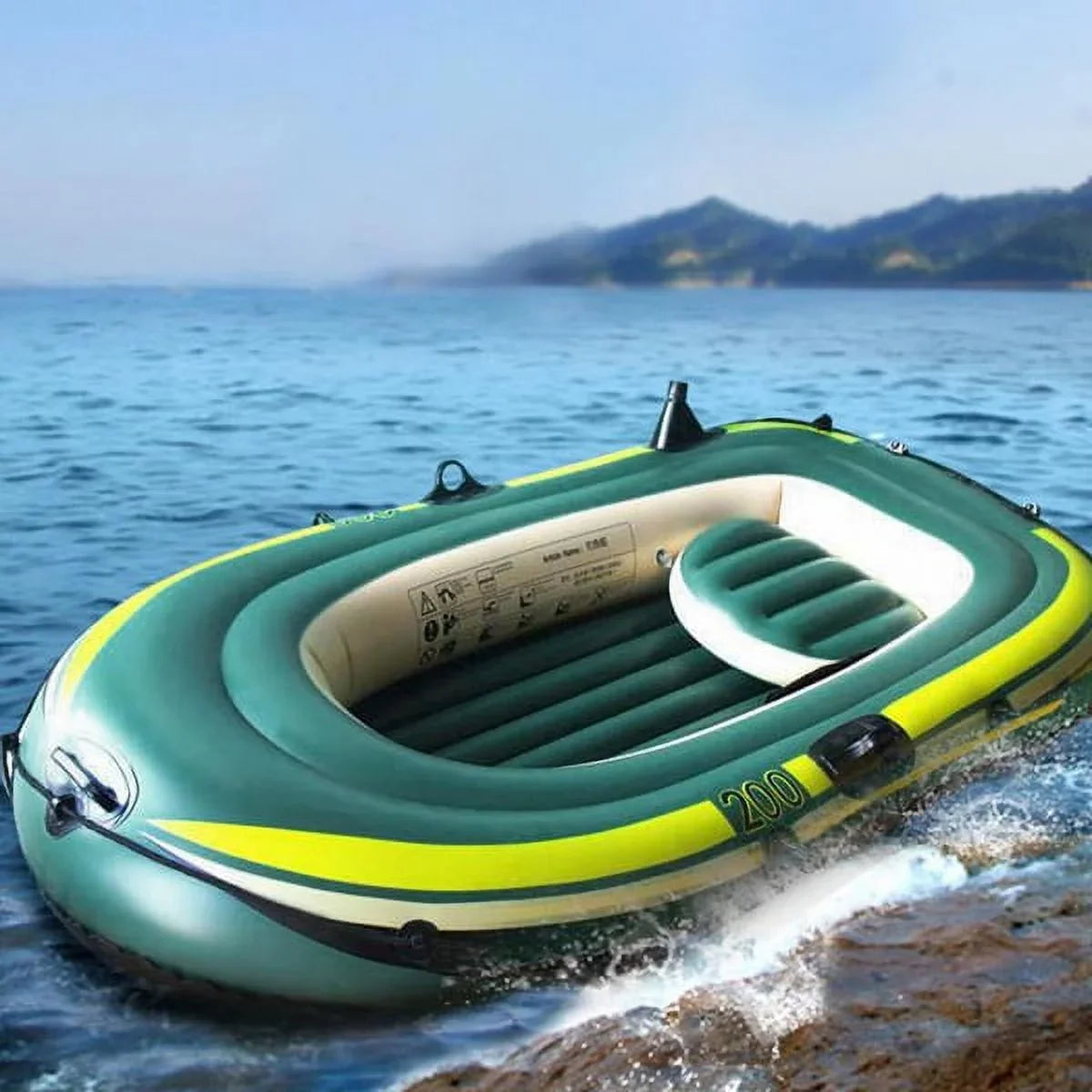 Eastbuy Green PVC Inflatable Two/Three Person Rowing Air Boat Fishing Drifting Diving Tool