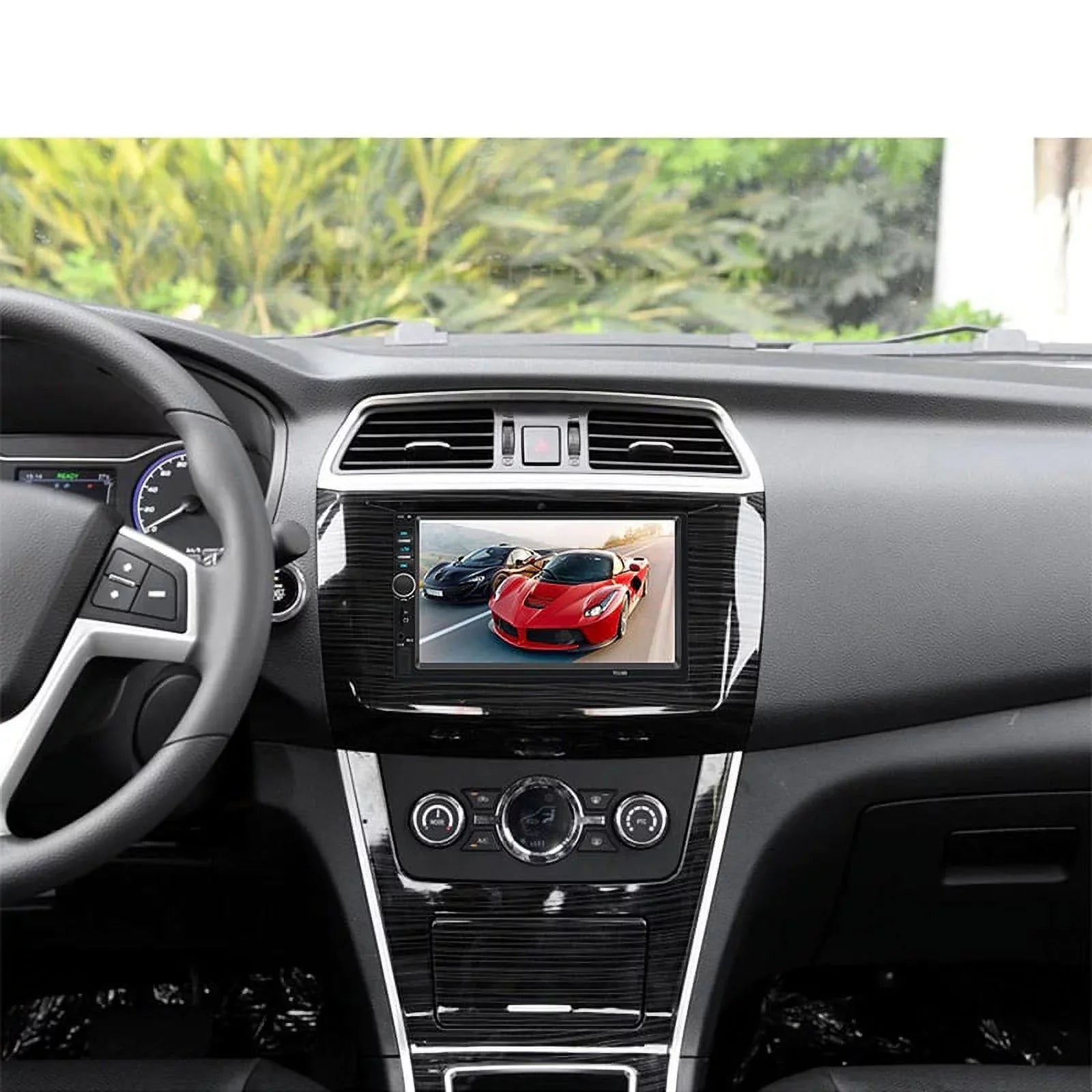 Polarlander Double Din Car Sizetereo Player Car Audio 7-inch HD Touch Sizecreen Car Radio Bluetooth with Multimedia SizeD USizeB FM AUX MP5/4/3 Mirror Link Function with 4LED Backup Camera