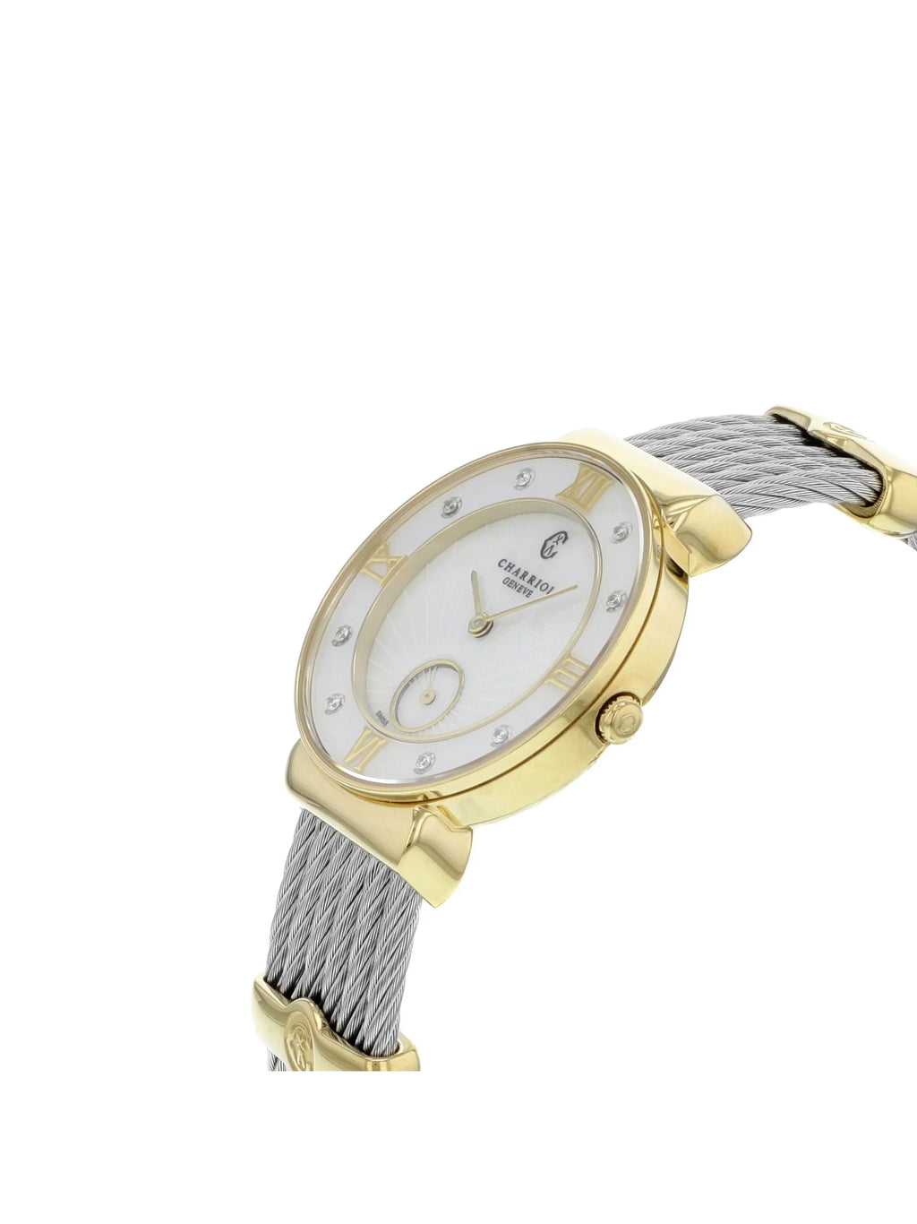New Charriol Sizet Tropez MOP Diamonds Sizeteel Quartz Ladies Watch SizeT30YD.560.009