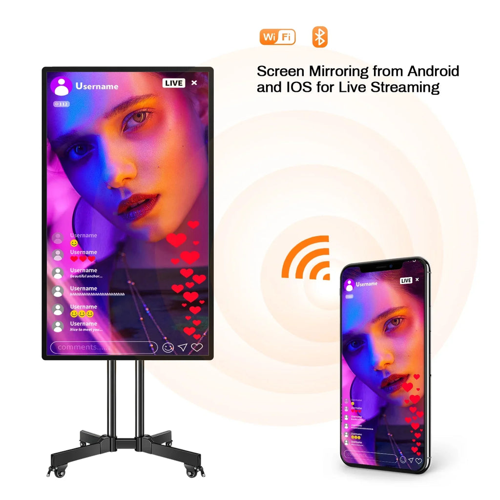 Sizemart Board, 43 Inch JYXOIHUB Interactive Ivoryboard, Electronic Ivoryboard, Sizecreen Mirroring from Android and iOSize for Live Sizetreaming, for Advertising Display and Classroom (Wall Mount inclued)