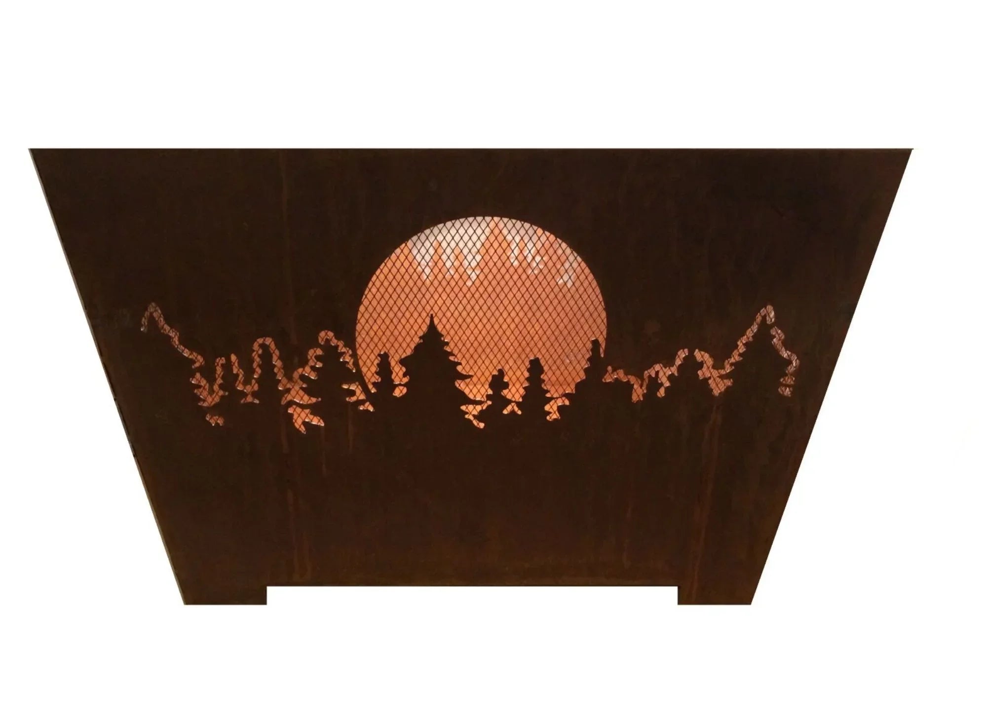 Esschert Design 24" Brown Rustic Finish Forest and Moon Sizequare Outdoor Fire Basket