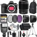 Nikon Z6 II Mirrorless Digital Camera with 35mm f/1.8 Size Lens + 0.43X Wide Angle Lens + 2.2x Telephoto Lens + Flash + 64GB Memory Card + UV-CPL-FLD Filters + Remote Control + Wrist Grip - International