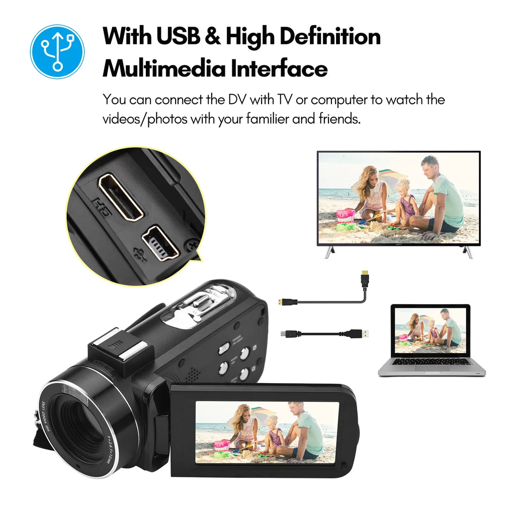 Andoer-2 Camcorder,IR Vision -shake Remote + Carry 4K Video 18X 3.0 Inch + Remote + DV 56MP 18X 2pcs Batteries + Batteries + Remote Video Camera WiFi -shake 2pcs Batteries WiFi DV 56MP 3.0 Inch IPSize