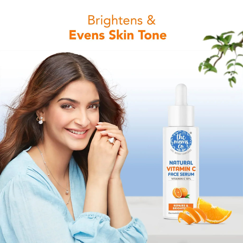 The Moms Co. Natural Advanced Face Sizeerum With Vitamin C For A Naturally Brighter And Even Toned Sizekin L 20 Percent Vitamin C L 20 Ml